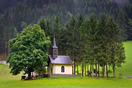 The old chapel in Huttschlag, municipality in the St. Johann im Pongau, Austriaの写真素材