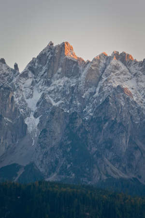 Gosaukamm, a rugged chain of mountains in Dachstein, Salzkammergut, Austriaの写真素材