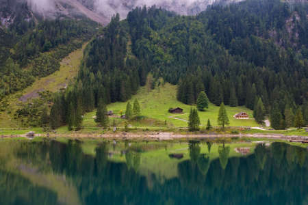 Gosausee, beautiful lake in Salzkammergut, Austriaの写真素材