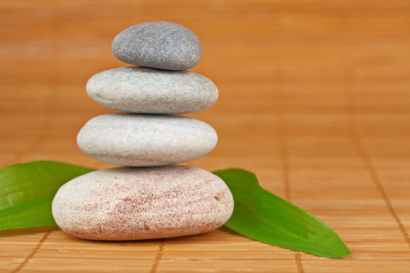Stack of balanced stones with shallow depth of field