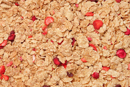 A cornflakes background for healthy breakfastの写真素材