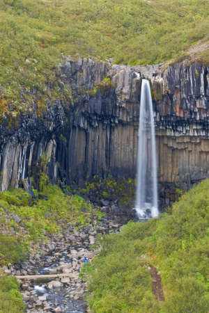 Svartifoss Waterfall, Skaftafell Park, Icelandの写真素材