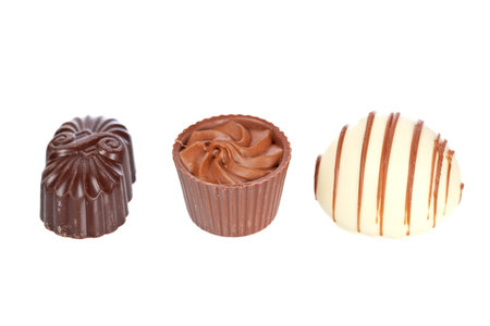Sweet tasty chocolate candies isolated on white background