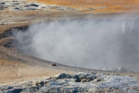 Hverir geothermal fields around Namafjall mountain, Myvatn lake area Icelandの写真素材