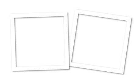 Empty white photo frame with shadowsのイラスト素材