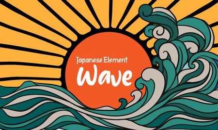 Abstract water waves background japan styleのイラスト素材