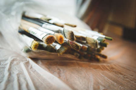 brushes for watercolor and oil paintingの写真素材