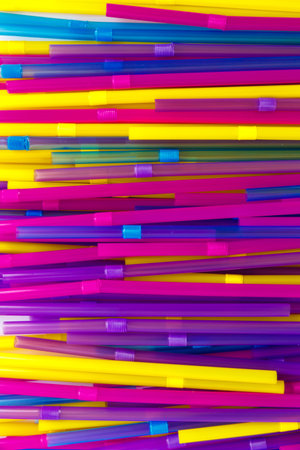 Set of colorful tubes for cocktails.