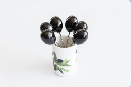 Olive forks. A device for impaling olives during the meal.の写真素材