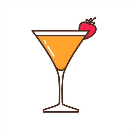 Vector icon of cocktail glass. Vector illustration.のイラスト素材