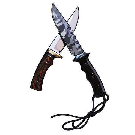 two knives crossedのイラスト素材