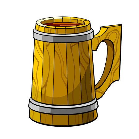 wooden mugのイラスト素材