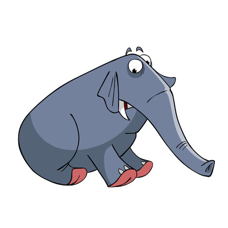 cartoon elephant sittingのイラスト素材