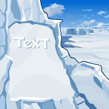 text hewn in ice cliff on the northのイラスト素材