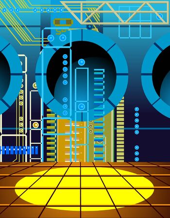 background wall of microcircuitsのイラスト素材