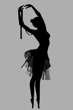 silhouette of a ballerina standing in a poseのイラスト素材