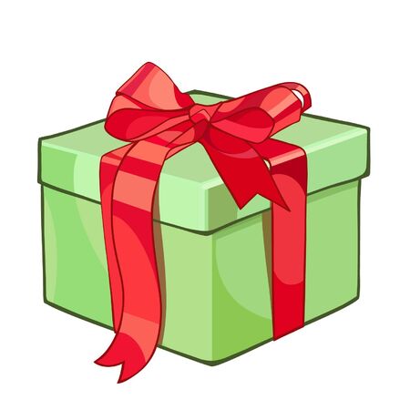 gift box tied with a red ribbonのイラスト素材