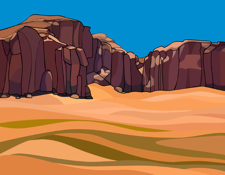 cartoon desert with the red rocksのイラスト素材