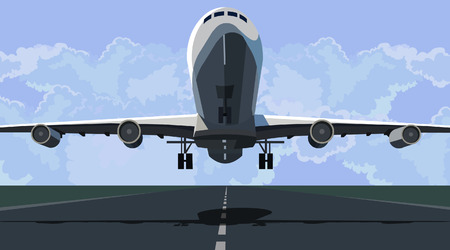 plane takes off from the runwayのイラスト素材