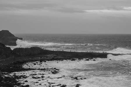 Giant's Causeway, from Giant's Organ, Northern Ireland, UKの写真素材