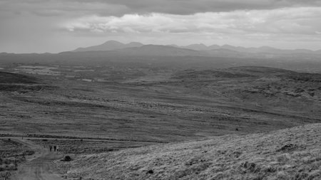 Mourne Mountains from the Black Mountains, Belfast, Northern Ireland, UKの写真素材