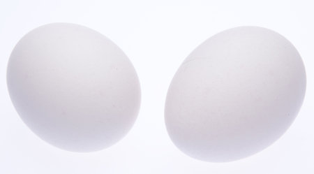 Pair of Fresh Eggs on a white background. 