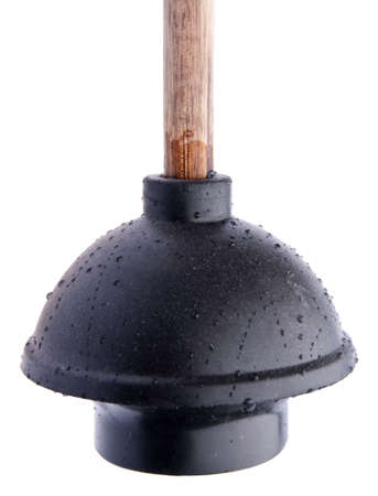 Wet plunger isolated on white の写真素材