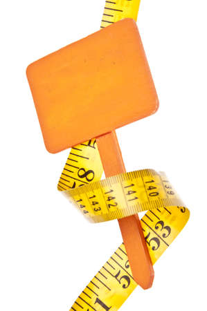 Empty sign wrapped around a measuring tape for diet themes.  の写真素材