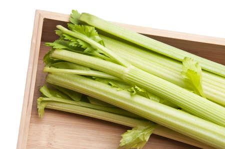 Fresh Celery in a Wooden Boxの写真素材
