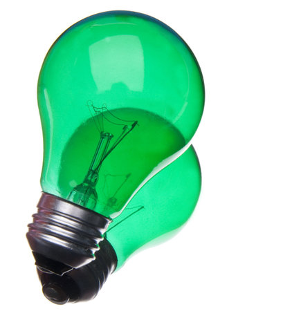 Green Lightbulb Represents Ideas for Going Green.