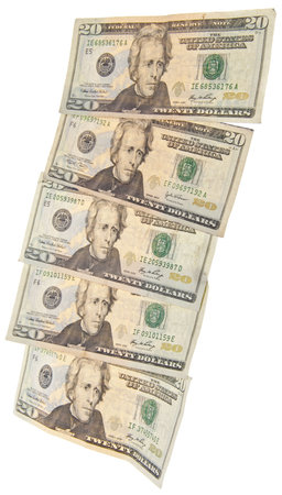American Money Concept Lit From Below to Show Texture.
