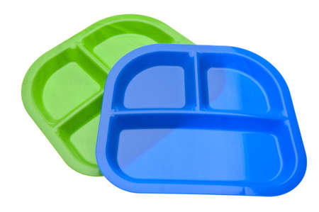 School Lunch Themed Image.  Pair of Lunch Trays.の写真素材