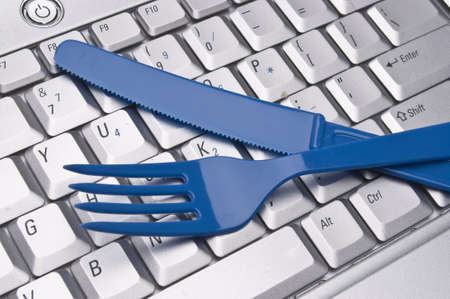 Ordering Food on the Internet Conceptual Image.の写真素材