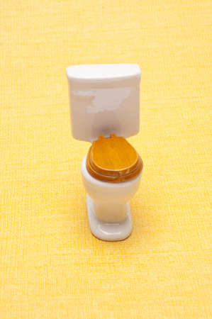 Quirky Toilet on a Vibrant Yellow Background.の写真素材