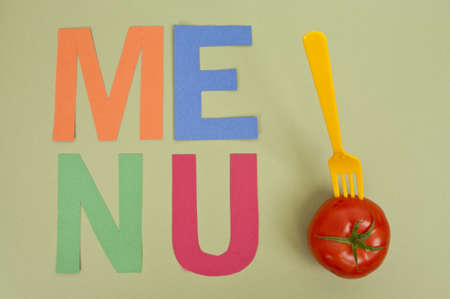 Vibrant Scene with the Word Menu as the Focus on the Image.の写真素材