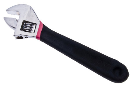 Pink Wrench Isolated on White for Women.  Feminine Colored Tools.