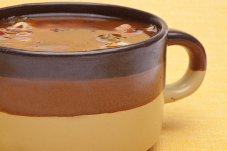 Minestrone Soup in a Large Mug Ready to Eat.の写真素材