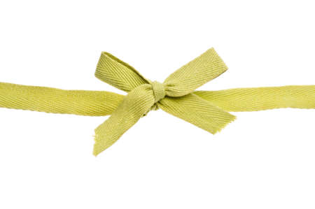 Green Bow Isolated on White. Nice Border or Background.の写真素材