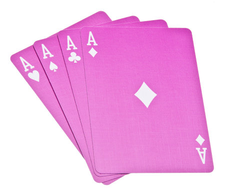 Four Aces Wins the Hand with Vibrant Pink Cards 