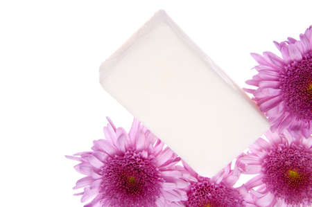 Flowers and Soap Spa Border Image with Copy Space on the Soap.の写真素材