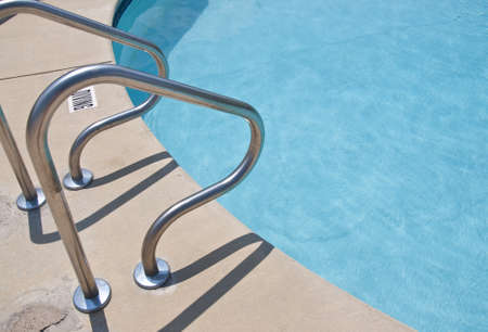 Bright Blue Pool Water on a Sunny Summer Day.の写真素材