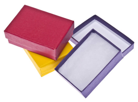 Variety of Vibrant Gift Boxes Isolated on White 