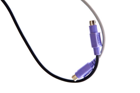 Entwined Computer Wires in a Romantic Pose.の写真素材