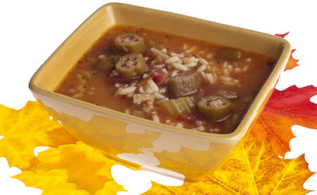 Fresh Gumbo with Okra Soup, a Warm Fall Treat.の写真素材