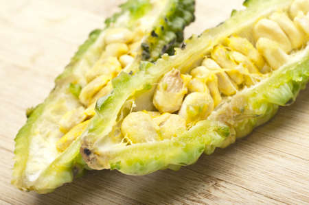 Bitter Melon Gourd is a Vegetable from India and Asia that Scientists are Using to Study for a Cure for Cancer.の写真素材