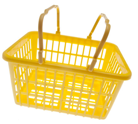 Yellow Grocery Basket Isolated on White 