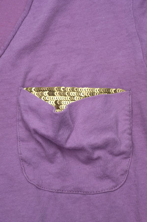 Tee Shirt Pocket with Gold Interior Clothing Image.の写真素材
