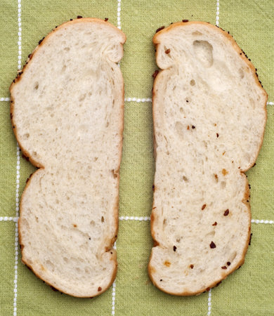 Seeded Bread Food Background Empty Sandwich on Vibrant Green.