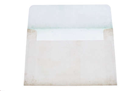 Old Envelope Open Isolated on Whiteの写真素材