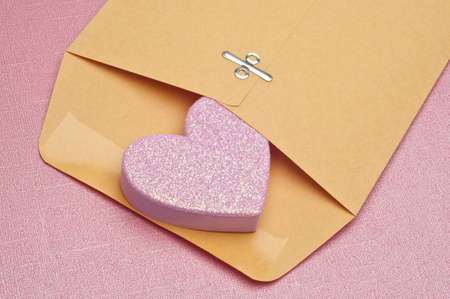 Love Letter Concept with Envelope and Heart for Valentine's Day and Romance Concepts.の写真素材